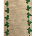 Jute Table Runner with Xmas Leaves 13" x 108"